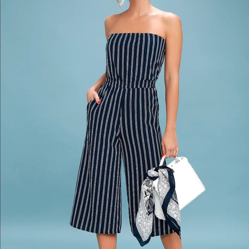 Strapless midi jumpsuit
